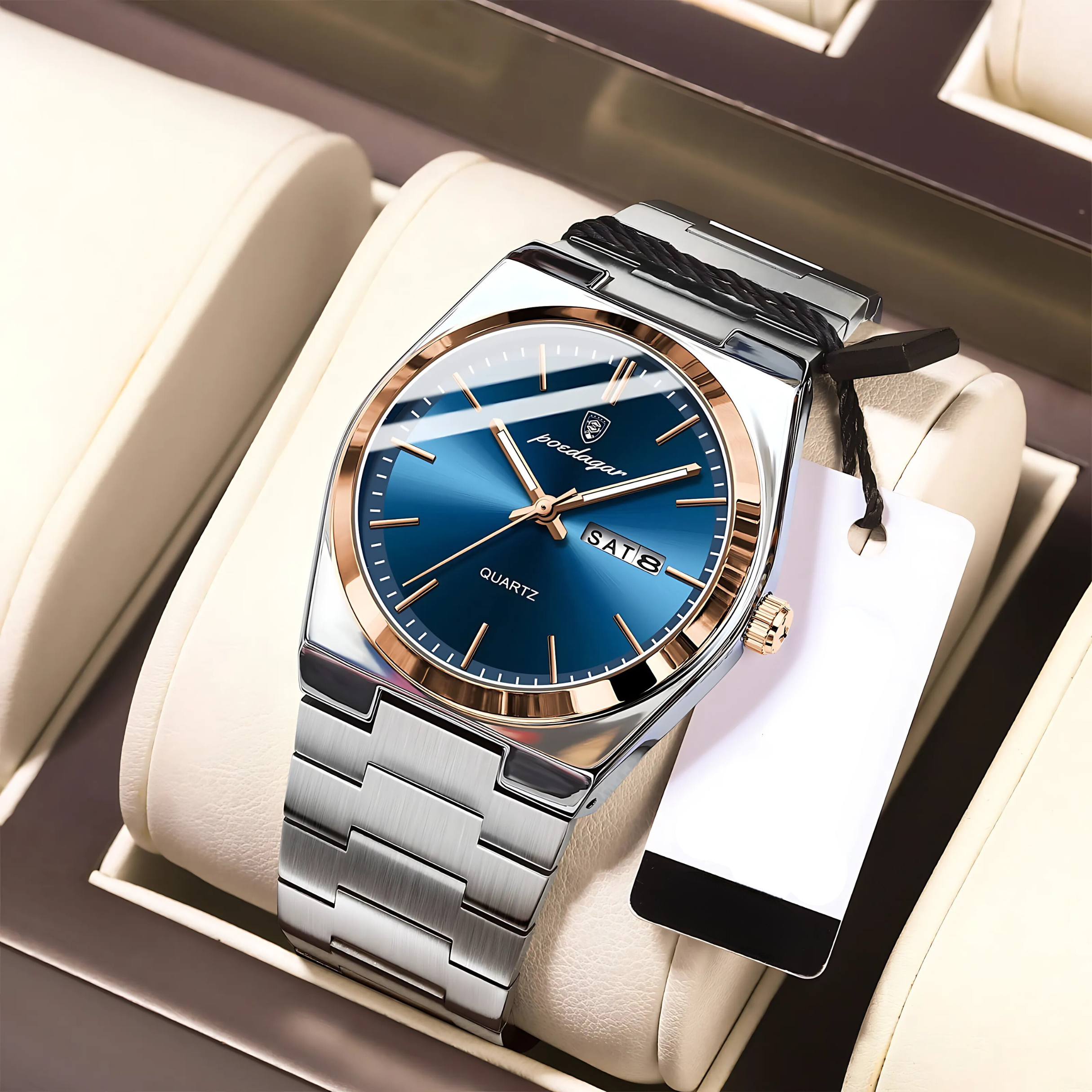 POEDAGAR Luxury Quartz Watch for Men